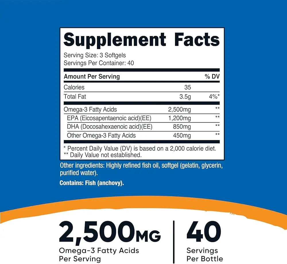 Nutricost Omega-3 2500 Mg Softgels